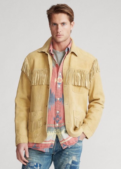 Men's Polo Ralph Lauren Fringe Lambskin Jackets | 548693NPZ